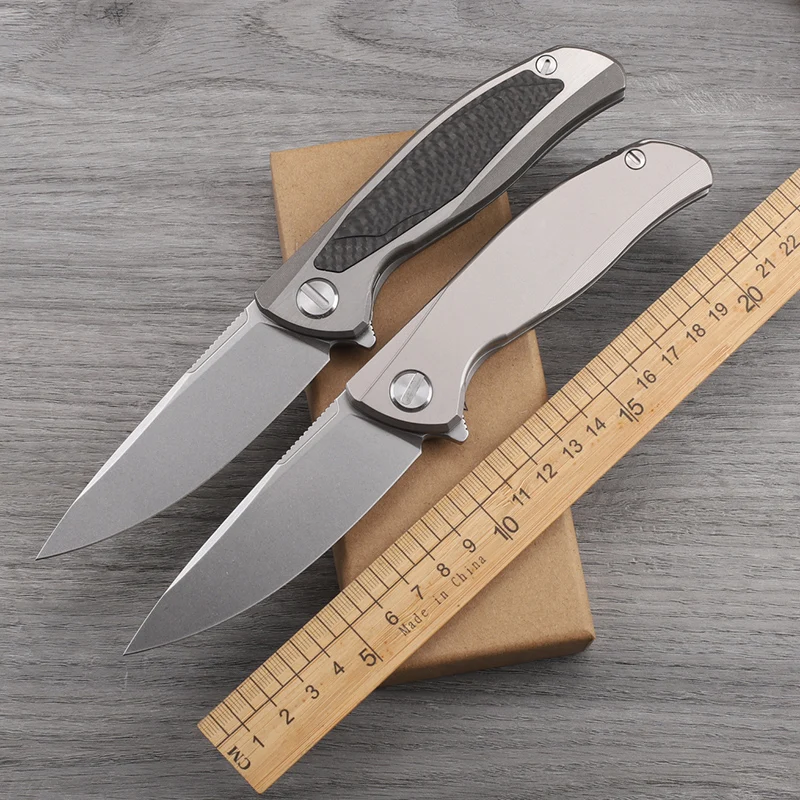 

M390 steel titanium alloy handle folding knife high hardness outdoor survival camping self-defense portable EDC tool