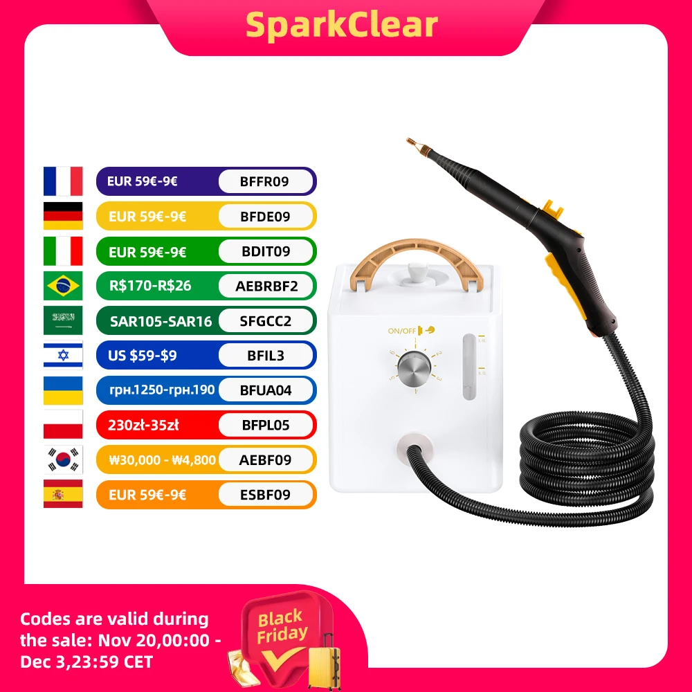 2600W High Temperature and Pressure Steam Cleaner 1000ml Large Water Tank 6 - Speed Adjustable Pressure Steam Cleaning Machine