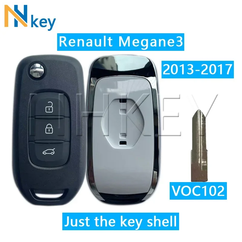 NH KEY For Renault Megane 3 Dacia Duster Kadjar Captur Symbol 3 Buttons FCC ID:CWTWB1G767 Flip Folding Remote Car Key shell