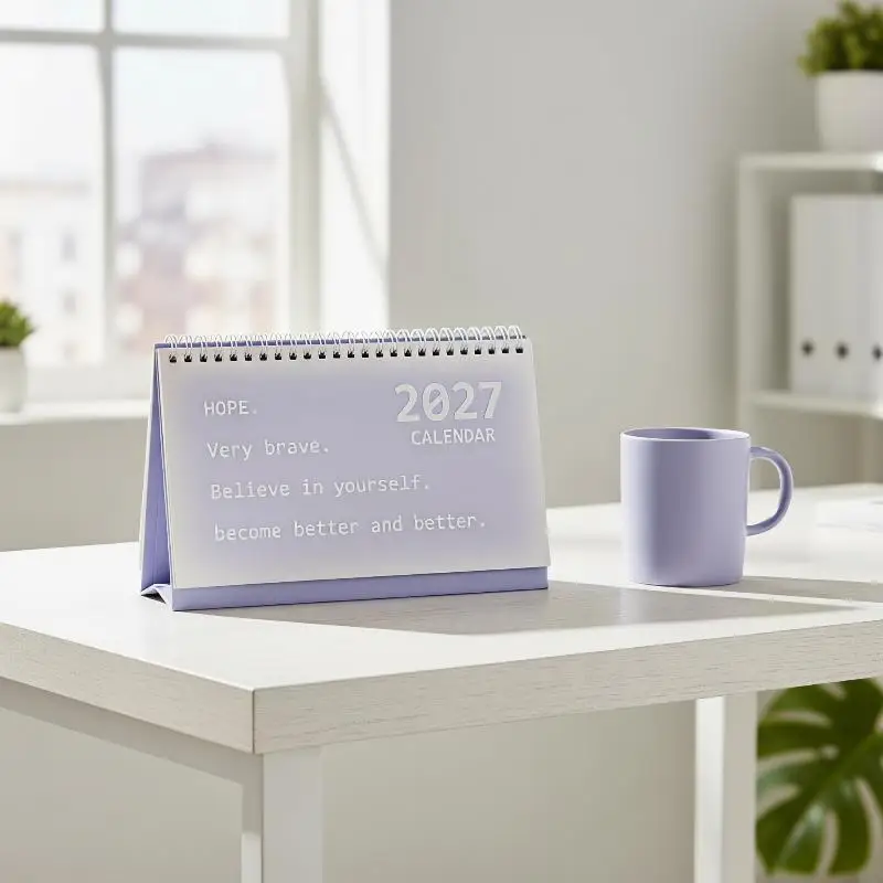 2027 Ins-Style Simple Desktop Calendar - Creative Fresh Planner & Habit Check-In Ornament for Office, School & Desk Decor