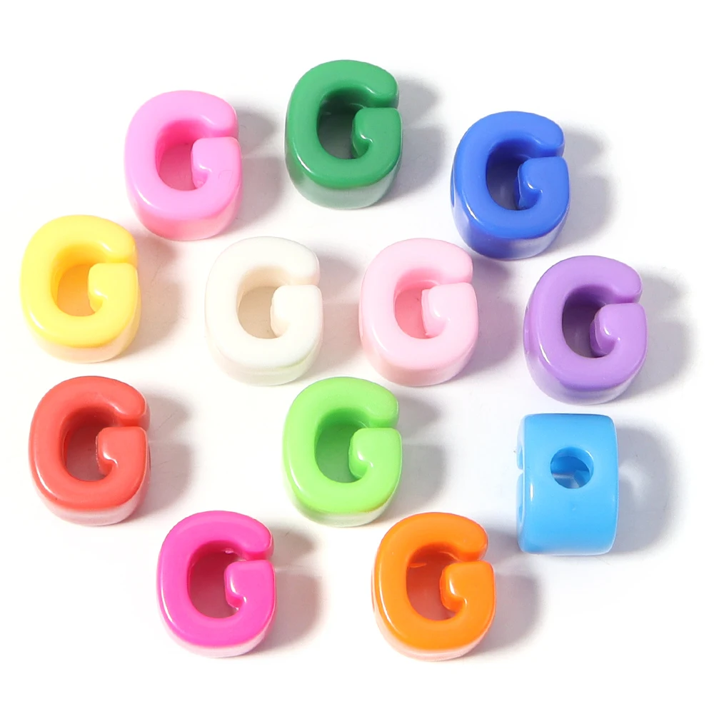 10 Stück Acrylperlen mit großem Loch, 26 englische Alphabet-Buchstabenperlen für Früherziehung, für DIY-Schmuck, Schlüsselanhänger, Lanyard-Zubehör – Detail 14