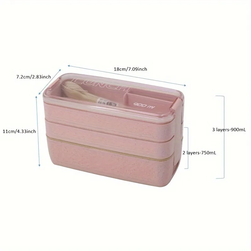 Portable Bento Box, 3-layers Lunch Box, Food Storage Tableware Outdoor Home Kitchen Accessories For Adults & Kids
