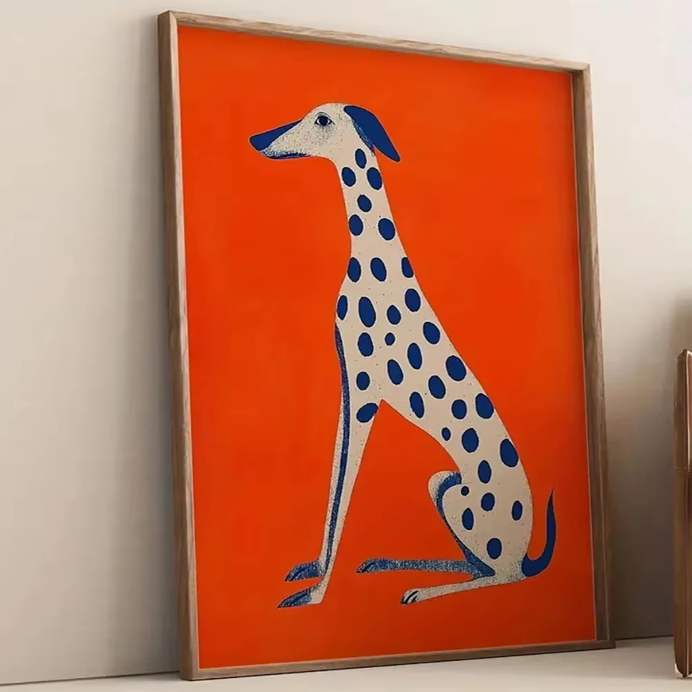 Abstract Dalmatian Dopamine Canvas Paintings Orange Blue Poster and Prints Picture Wall Modern Kitchen Bathroom Home Decor Gift