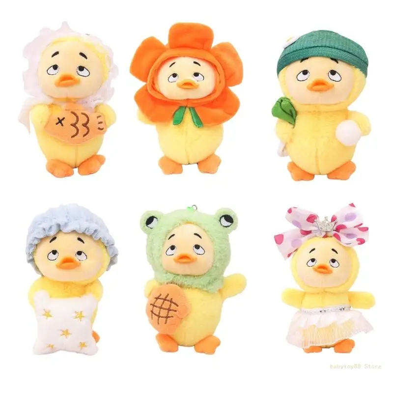 

Y4UD Plush Duck Carkey Holder Ornament Stuffed Animals Key Pendant School Bag Hangings