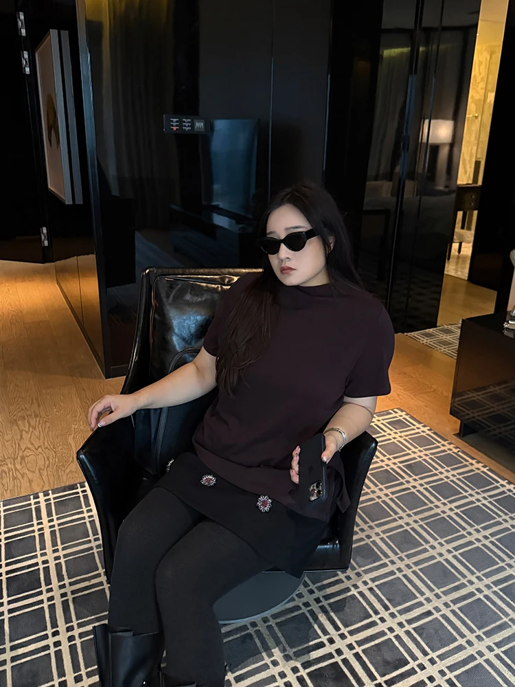 

Удобный для кожи эластичный топ больших размеров для женщин, привлекающий внимание, с эффектом стройности, повседневный, модный