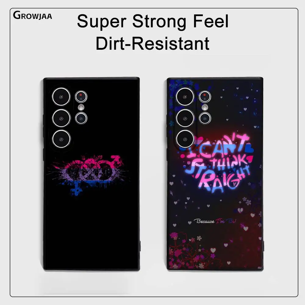

Bisexual Flag Art Phone Case For Samsung Galaxy S25 S24 S22 S23 Ultra S21 S20 Plus 5G Frosted Non-Slip Full Cover Soft Case