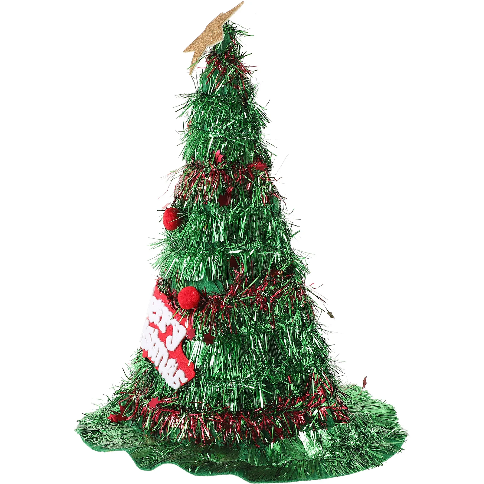 

Santa Hat Christmas Tree Shape Festive Costume Accessory for Party Carnival Photo Prop Holiday Decor Gift for All