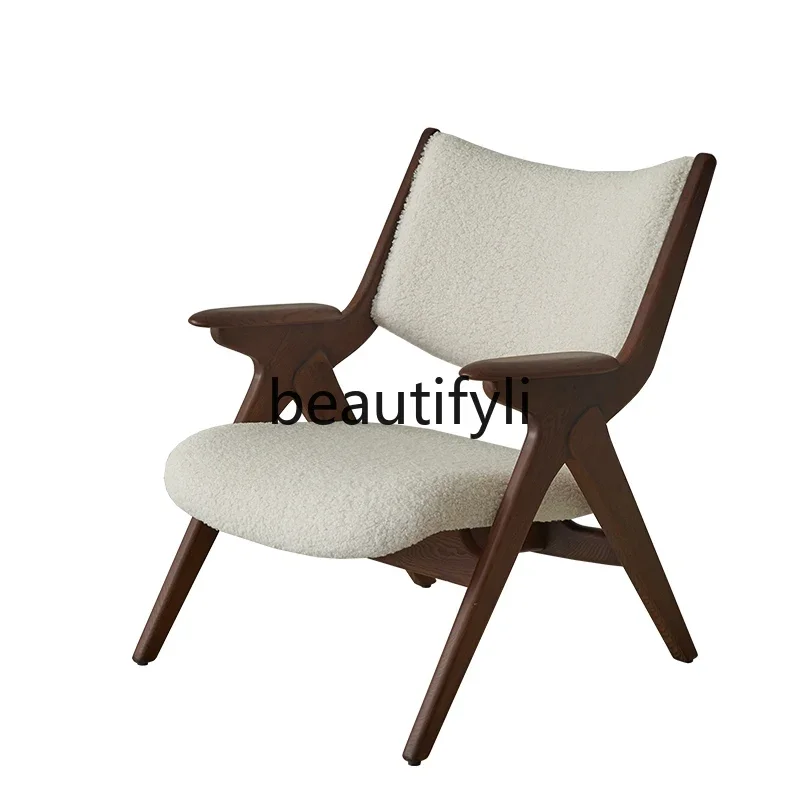 

Paper Kite Single Sofa Chair 2024 New Minimalist Solid Wood Leisure Chair