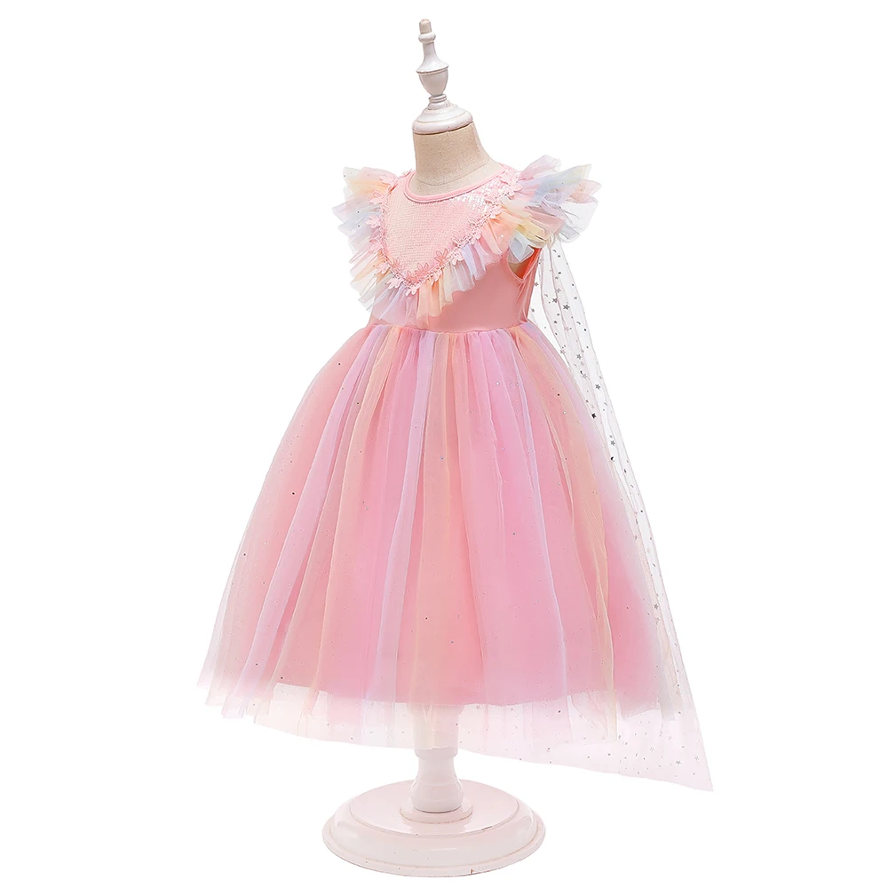 Klassisches Schneeprinzen-Partykostüm für Mädchen, Karneval, Halloween, Weihnachten, Tüll-Geburtstagskleid, Ballkleid, Mädchen-Cartoon-Kleid – Detail 3