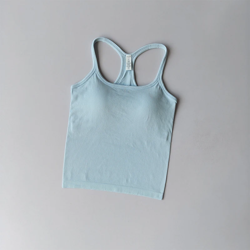 Seamless Sports Vest with Chest Pad Shockproof Quick-drying Running Underwear Stretch I-shaped Yoga Bras Gym Clothing Top Suit - Image 4