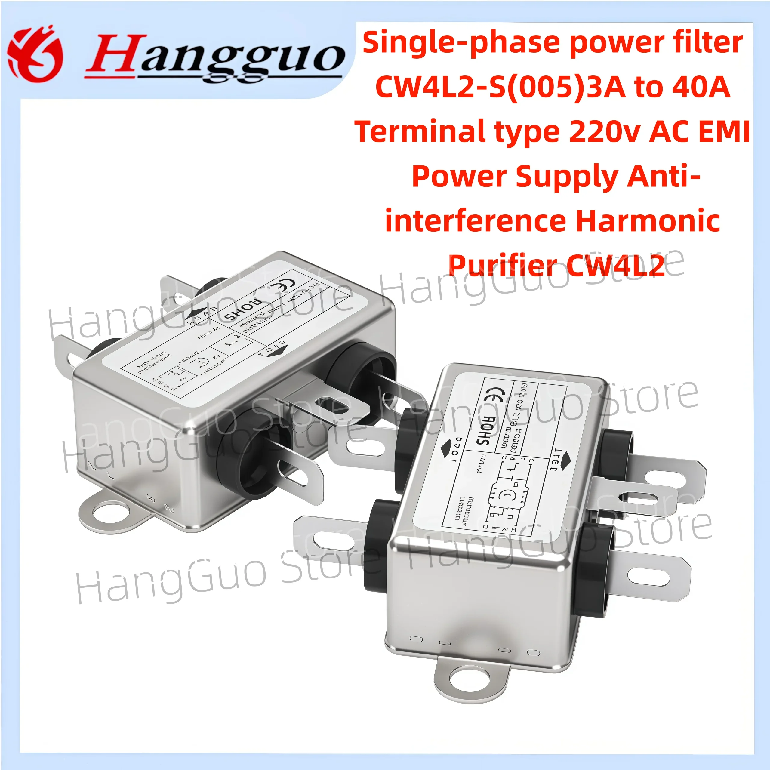 Original and brand new   CW4L2-S(005)3A to 40A Terminal type 220v AC EMI Power Supply Anti-interference Harmonic Purifier CW4L2