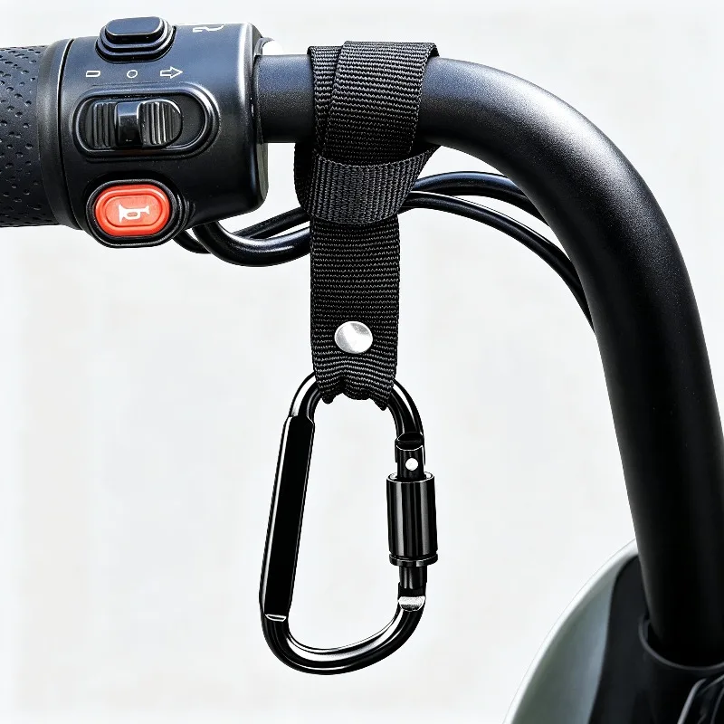 Heavy Duty E-Bike Scooter Handlebar Hook Aluminum Lockable Carabiner Multipurpose Hanger For Helmet Handbag Shopping Bag view 3