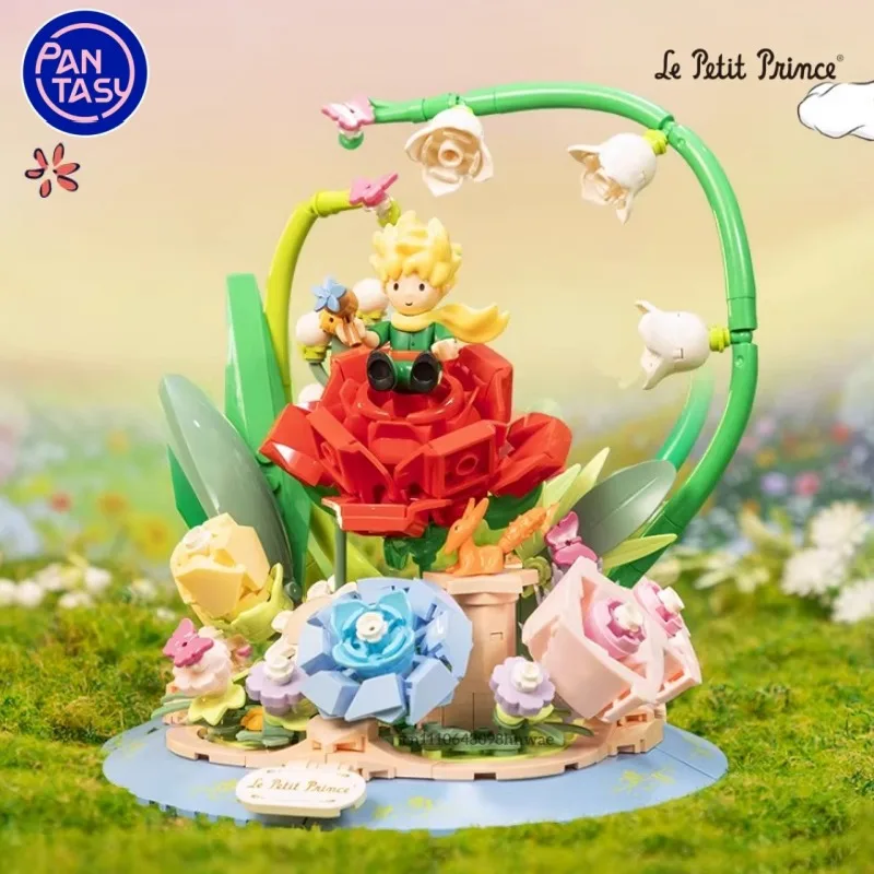 

Pantasy The Little Prince Rose Story Building Blocks Flower Sea Planet Assembly Model Eternal Garden Ornament Toy Kids Gift