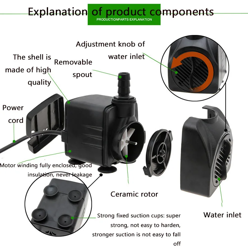 25W Ultra Quiet Water Pump 110V 220V Submersible Aquarium filter pump multi-function fountain circulation fish tank water pumps