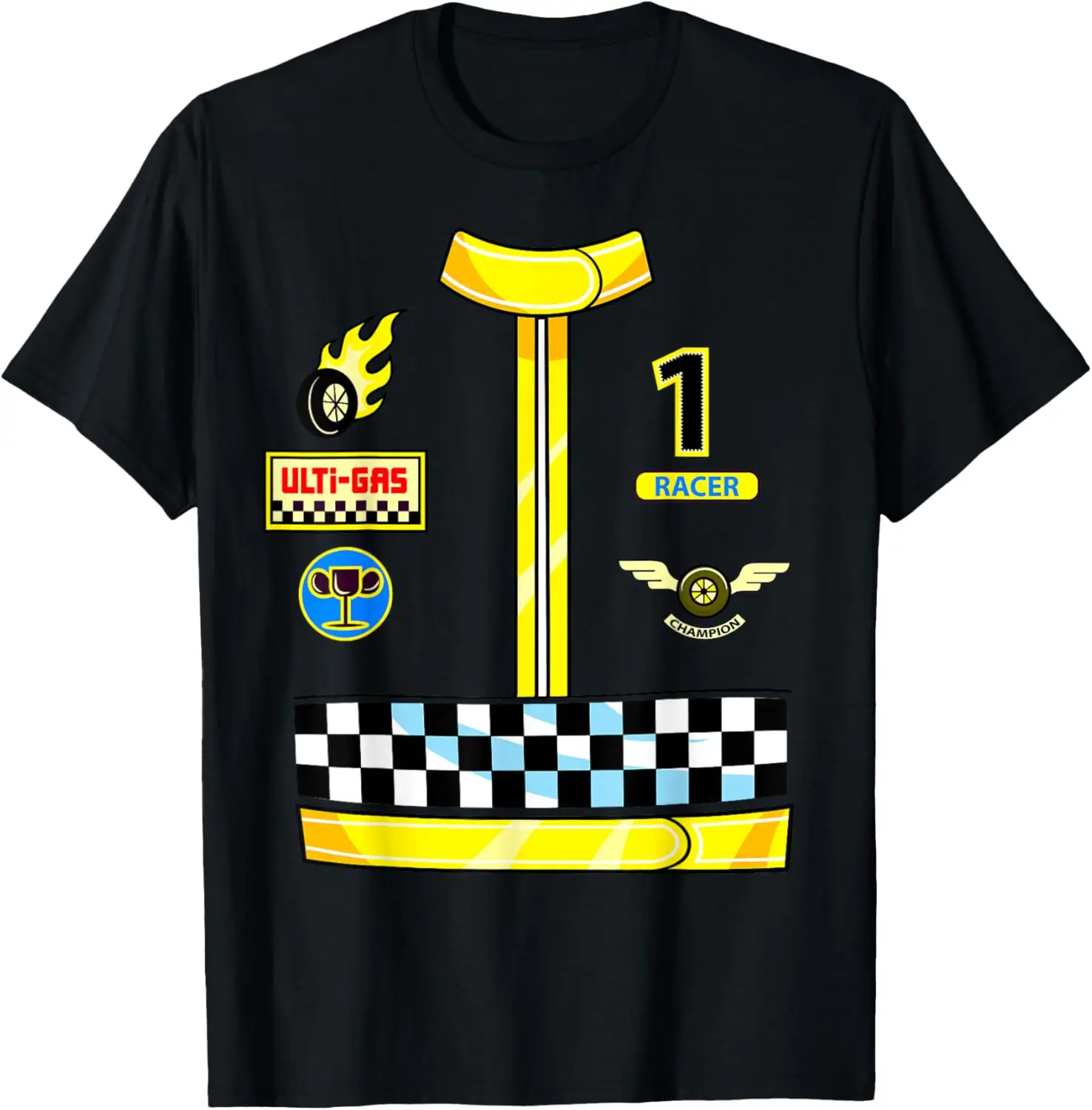 Race Car Driver Costume Men Women Birthday Halloween Boys T-Shirt