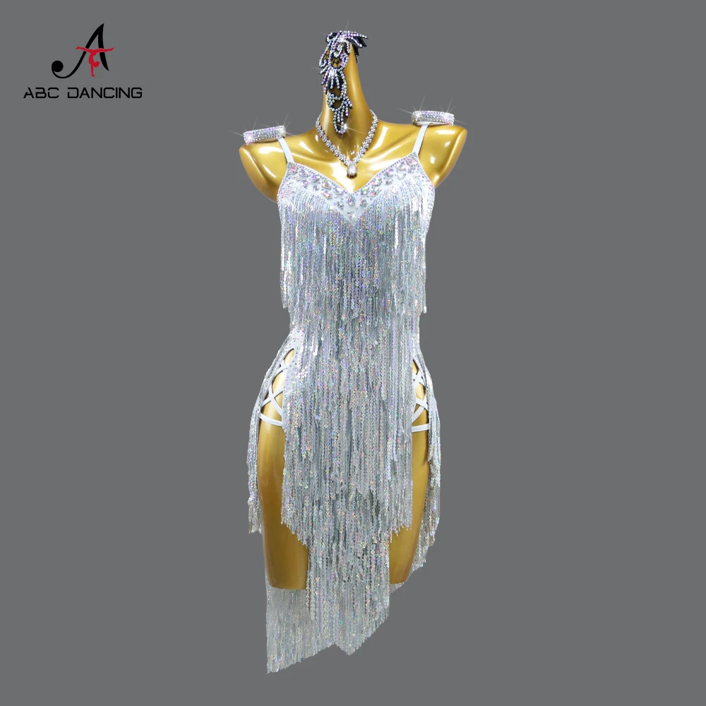 Latin Dance Competition Dress Costume For Girl 2026 Women Party Stage Ballroom Parties Clothes Carnival Prom Dancewear Line Suit