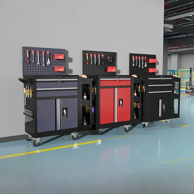 

Auto repair tool cart Thickened multi-functional mobile maintenance tool cabinet with drawers Heavy-duty hardware trolley