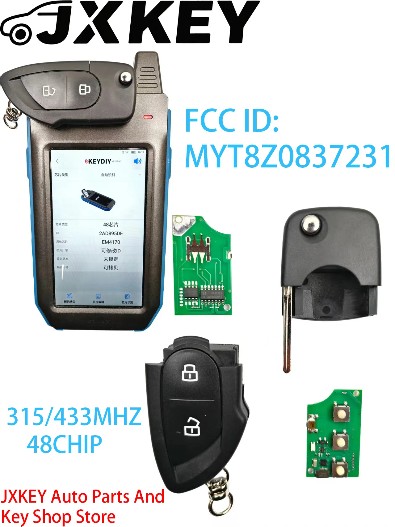 Flip Car Remote Control Smart Key And Shell For Lamborghini Gallardo 315/433MHz ID48 Chip FCCID:MYT8Z0837231 P/N:4D0837231/231A