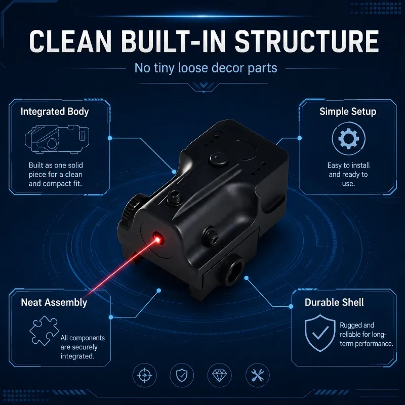 Light‑Weight Flat‑Shaped Red‑Dot Accessory, Tunable Position Indicator Compatible with Universal 20‑millimeter Rail