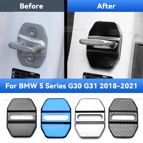 Car Door Lock Protector Cover Stainless Steel For BMW 5 Series G30 G31 2018-2021 Protect Buckle Anti-rust Decoration Accessories