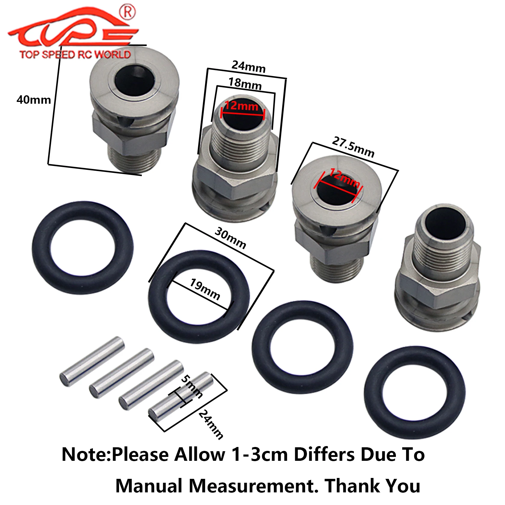 Metal Front Rear 24mm Hex Hub Axle or Wheel Nut 4pcs for 1/5 Losi 5ive T ROFUN ROVAN LT KingmotorX2 FID QL DTT Rc Car Parts - Image 5