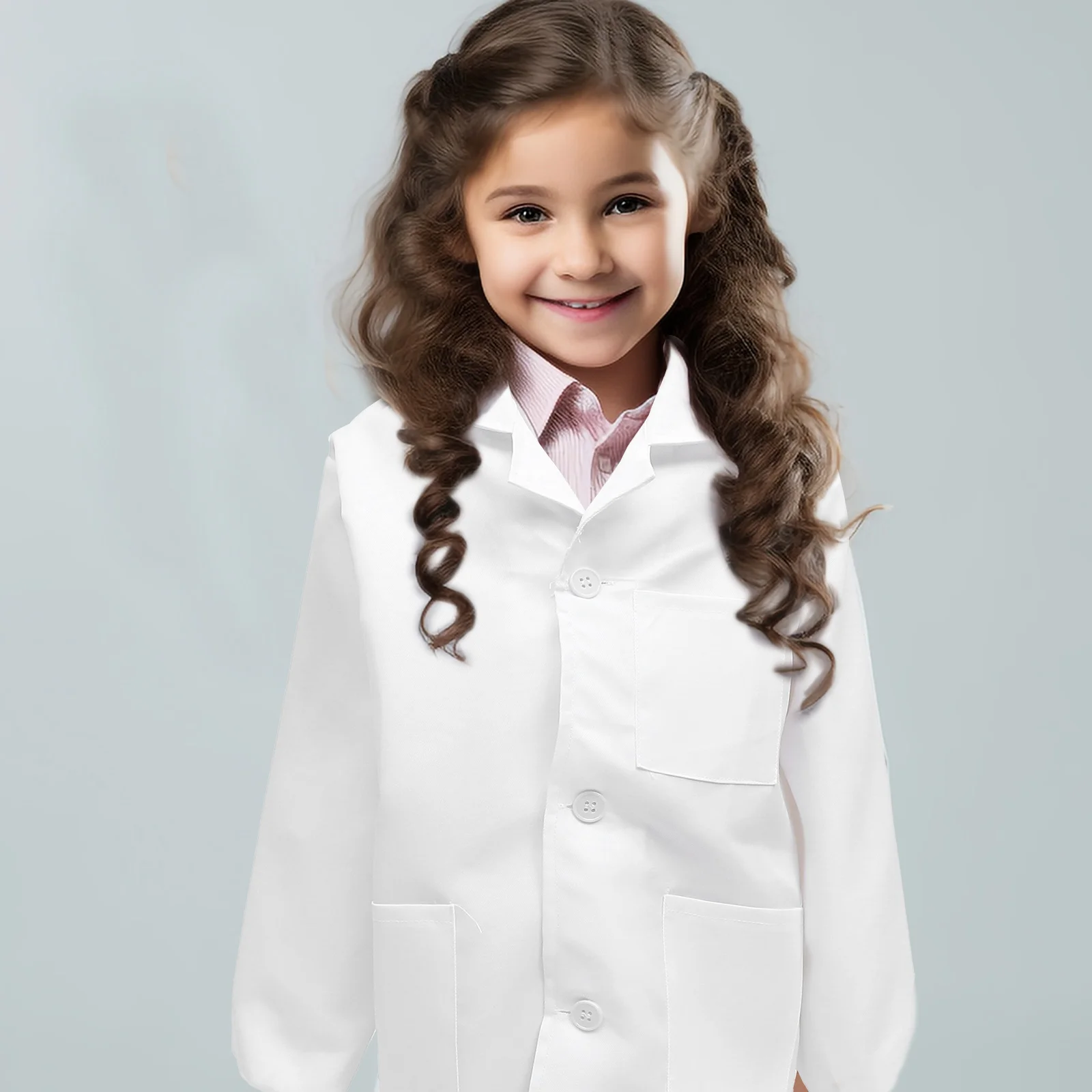 

Children Lab Coat Kids Costume Scientist Coats Long Sleeve Washable Reusable Cosplay Party Supplies Toddler XS