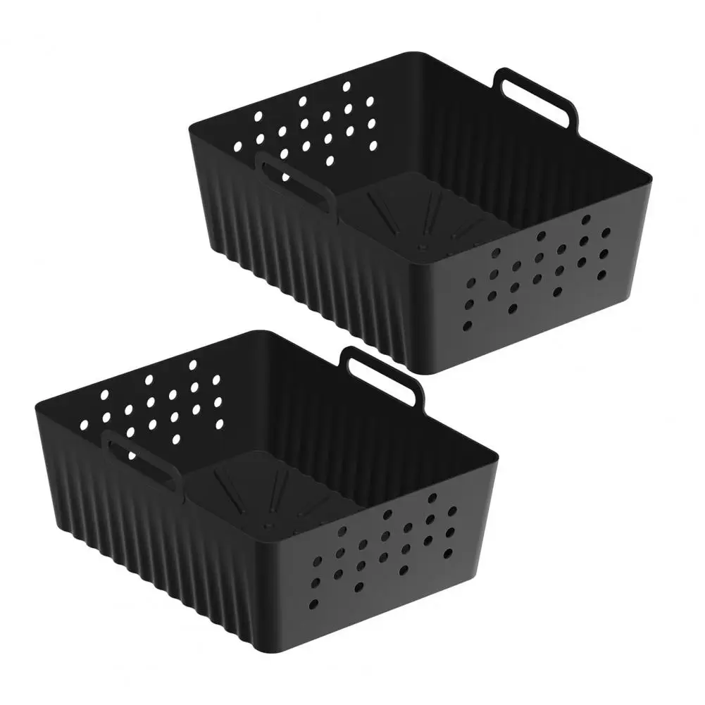 Reusable Air Fryer Liner Silicone Baking Pan for Air Fryer 2pcs Silicone Air Fryer Liners for Ninja Sl401 Double Basket Reusable