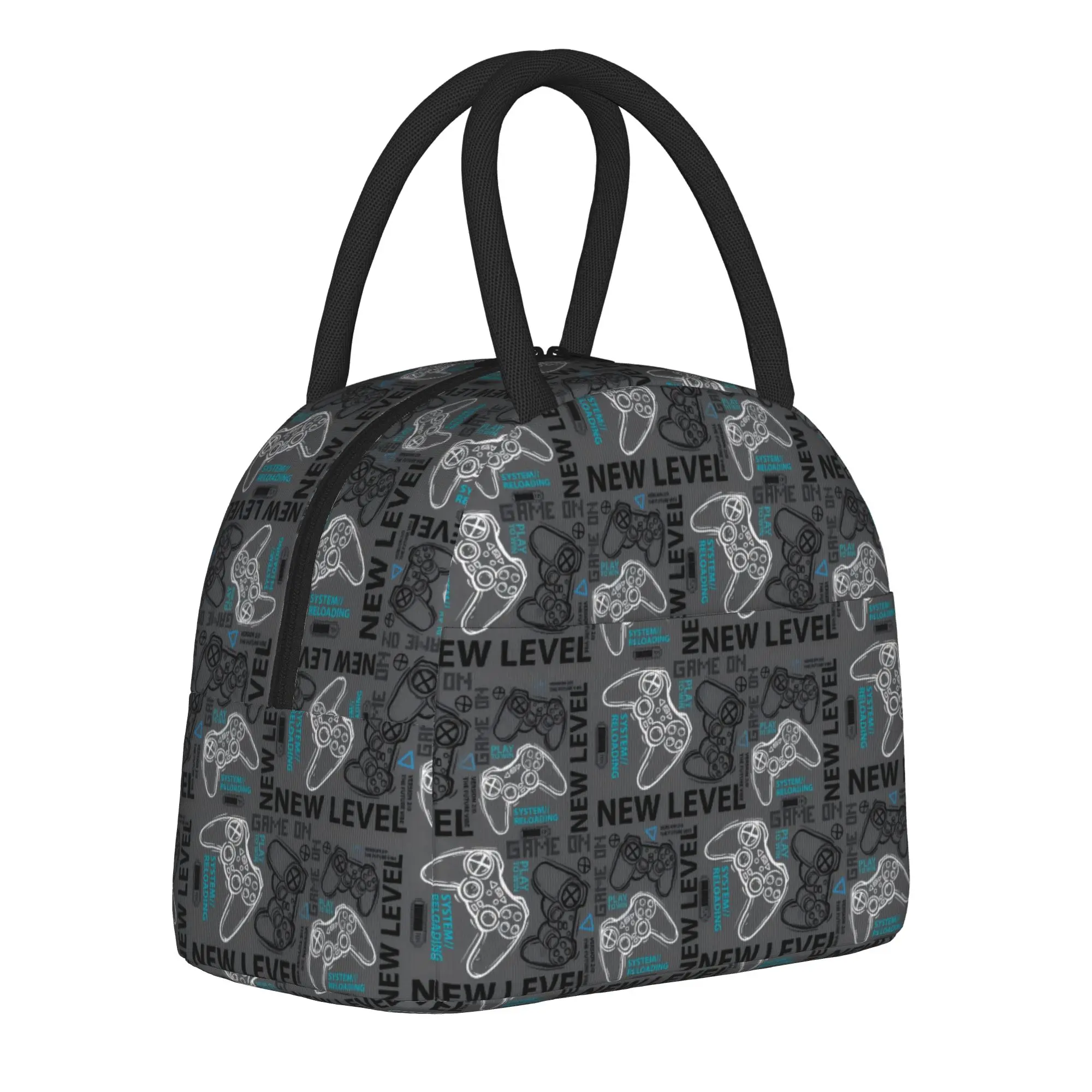 Video Game Gaming Controller Insulated Lunch Bags Leakproof  Lunch Container Cooler Bag Tote Lunch Box School  Outdoor Girl Boy