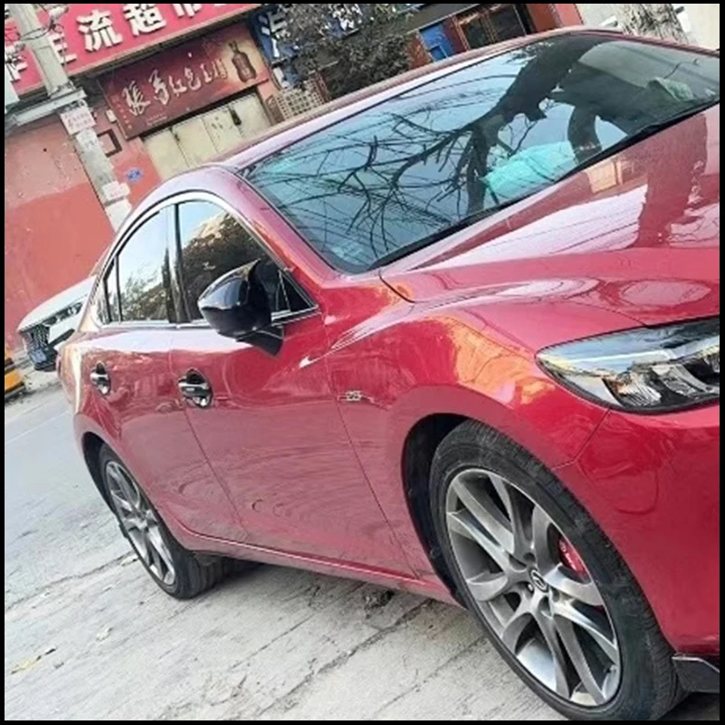 

Car Styling For Mazda 6 2017-2020 Rearview Mirror Cover Caps Housing Decorate With Horn Sticker Trim Auto Parts Accessories