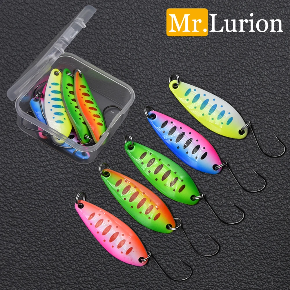 MrLurion 2.5 جرام 3.5 جرام 4 جرام صندوق حزمة ملونة الصيد ملعقة إغراء الطعم ، سمك السلمون المرقط بايك باس الطعم المعدني ، القفز إغراء تهزهز المياه المالحة إغراء
