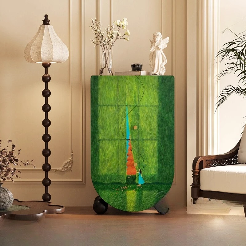 High sense niche art healing department painted household bucket cabinet side cabinet wall storage cabinet