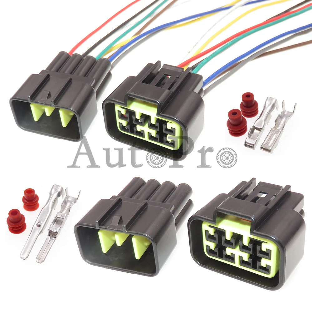 1 Set 8 Hole Auto Sealed Connector FW-C-8F-B FW-C-8M-B AC Assembly Car Modification Socket Accessories Automobile Electric Plug