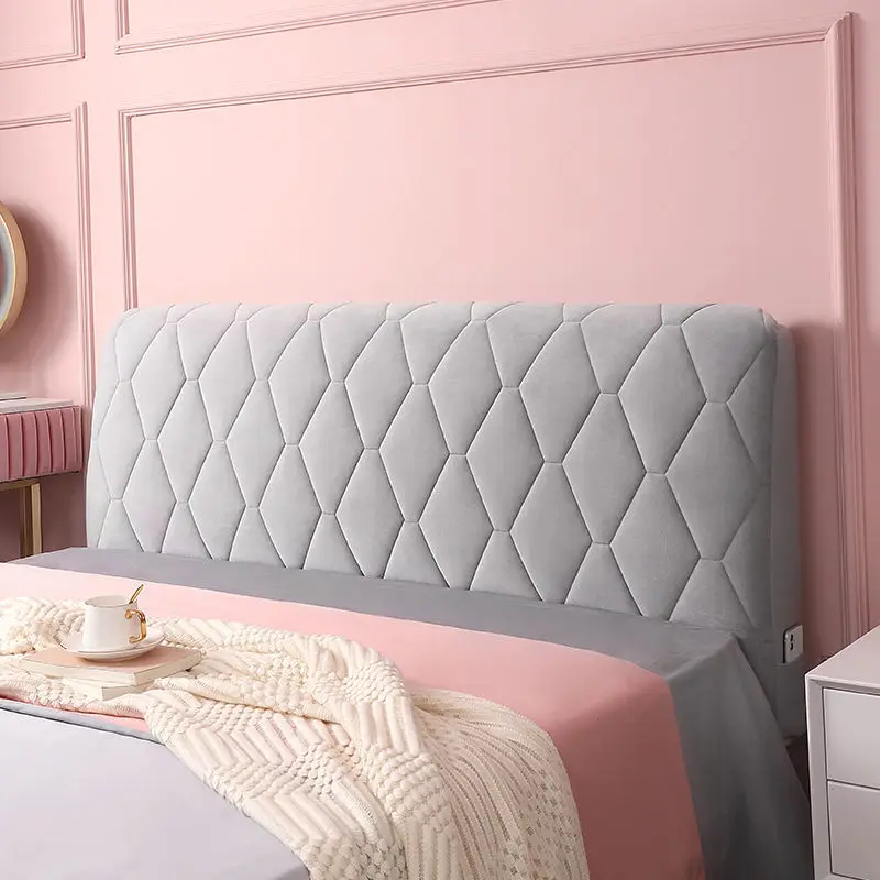 

Headboard Cover Soft-Packed Velvet Thickened Full-Wrapped Quilted Anti-Collision Universal Dust-Proof Bedside Protective Cover