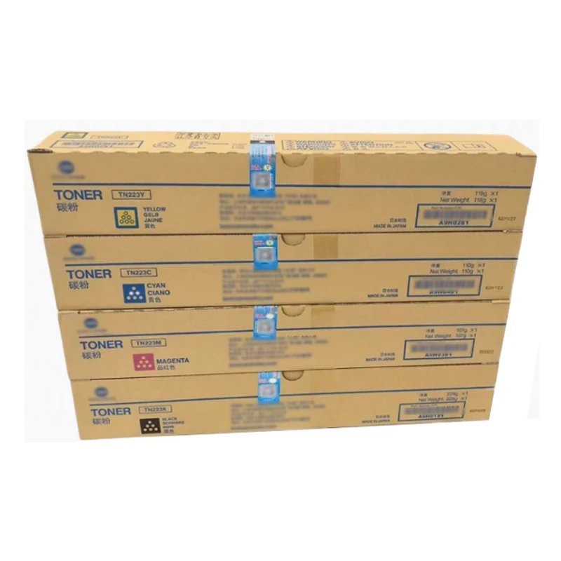 

4 шт./компл. TN223 C226 C256 C266 C7222 оригинальный тонер-картридж для Konica Minolta Bizhub C7226 тонер-порошок