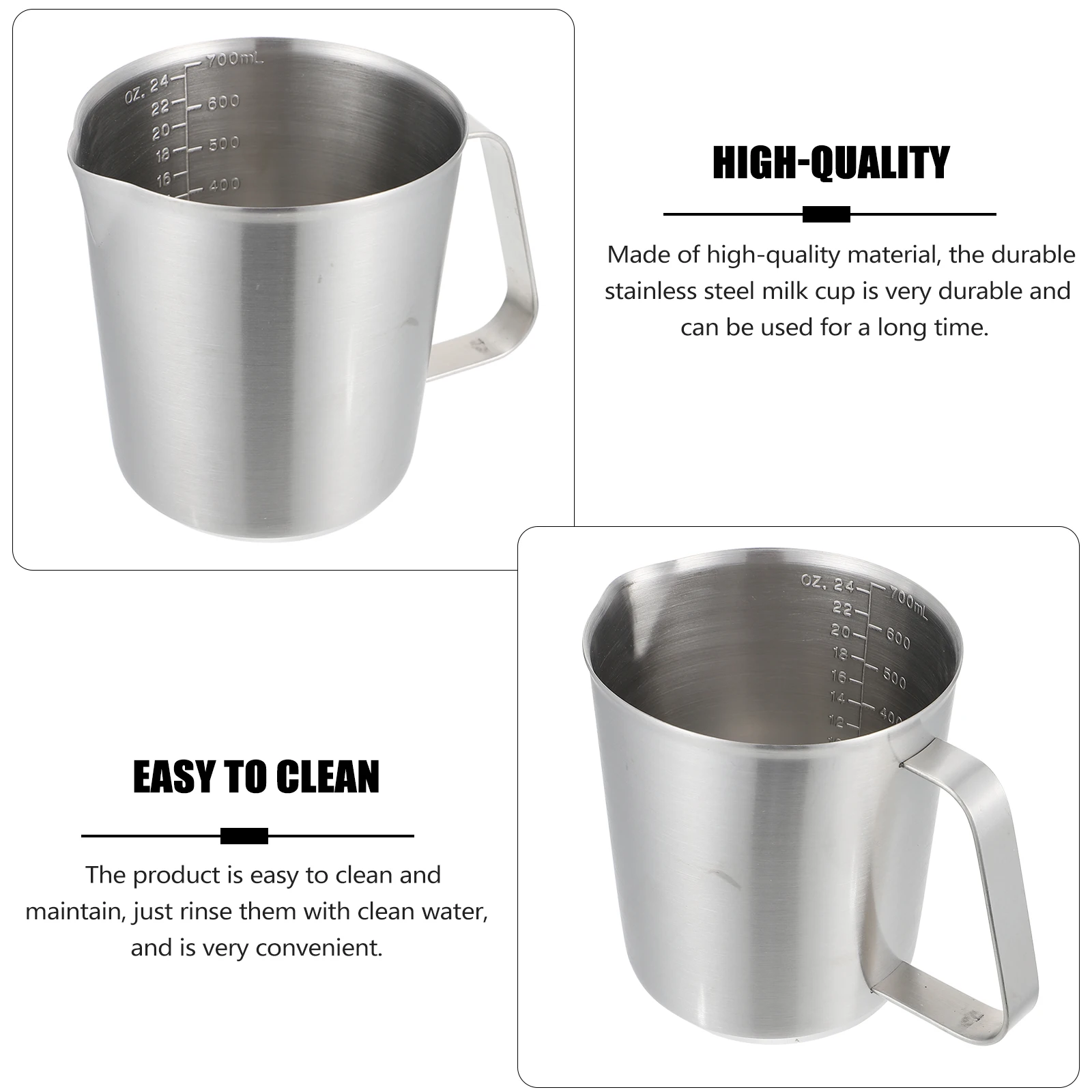 

700Ml Stainless Steel Milk Cup Measuring Cup For Coffee Latte Art Espresso Cappuccino Yogurt Use Kitchen Scale