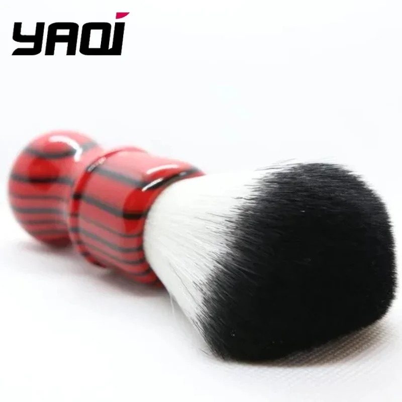 YAQi Evil Zebra 26mm فرشاة حلاقة الشعر الاصطناعية للرجال مقبض أسود وأحمر للرجال أساسية للتهيأ