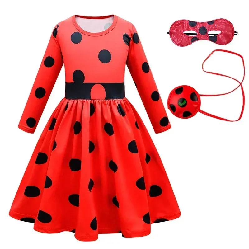 Sky03 Новый Рождественский карнавальный костюм Reddy Girl Little Beetle, детский нарядный костюм на Хэллоуин, детское праздничное платье 55Hu%