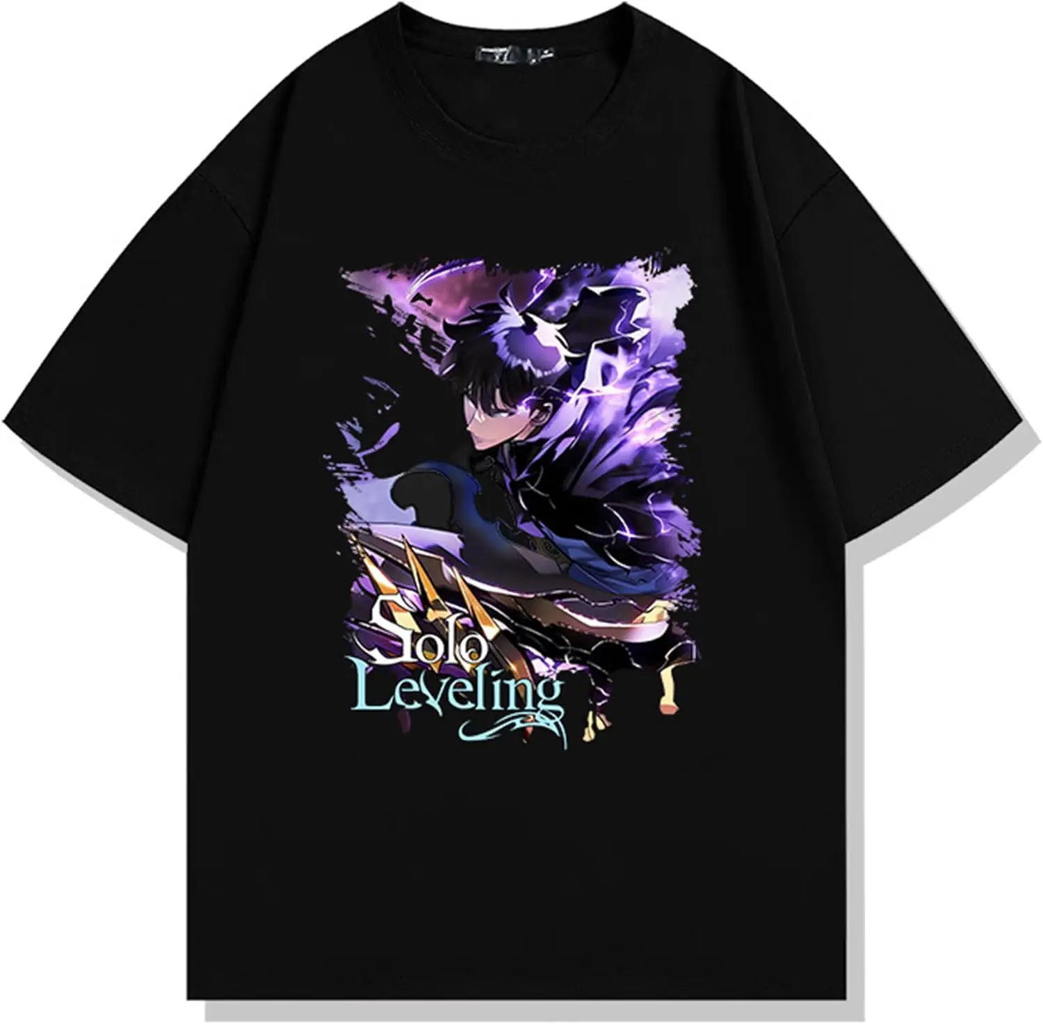 Solo Leveling T-Shirt Unisex Short Sleeve Crew Neck Cotton Tee Sung Jinwoo Cosplay Plus Size 5XL New Anime Merch