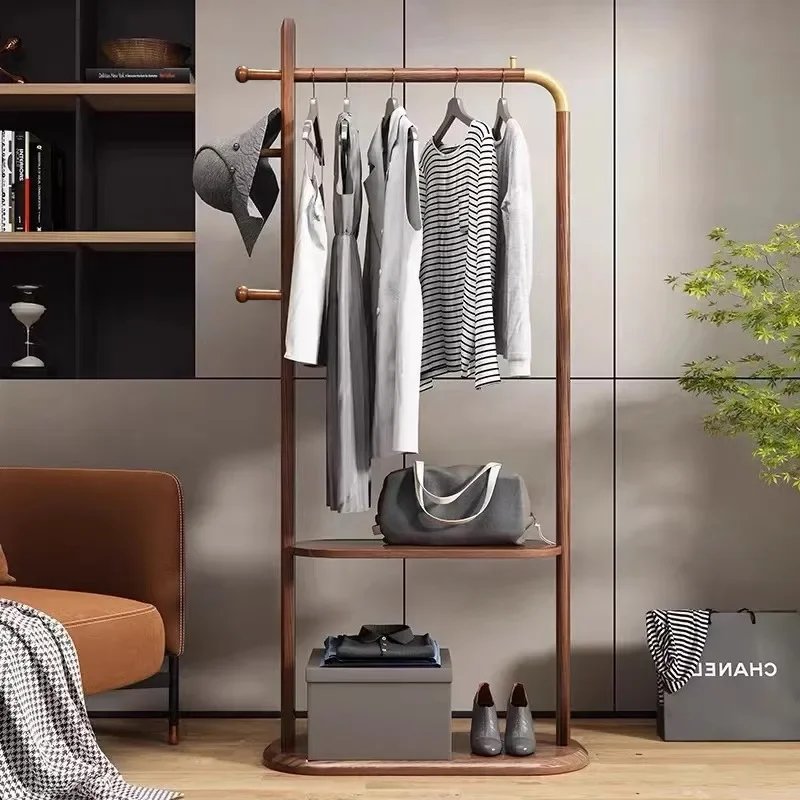 #New Chinese Style Solid Wood Freestanding Multifunctional Coat Rack for Bedroom Indoor Use