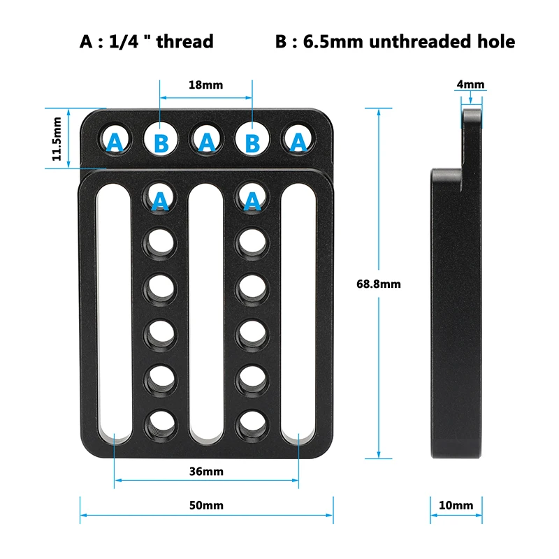 CAMVATE Mini Square Camera Cheese Plate Extension Plate With 1/4\