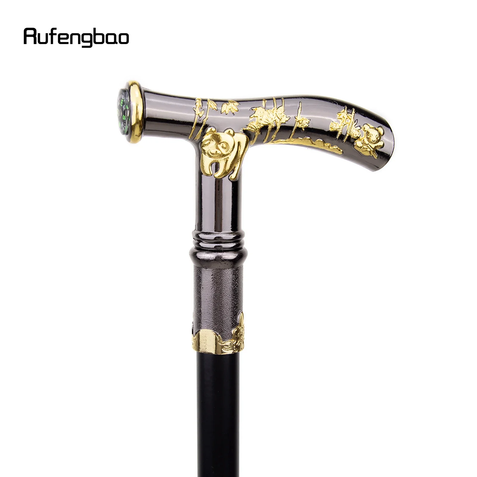 الذهب الأسود الباندا البوصلة واحدة مشتركة موضة عصا للمشي ديكور مصاص دماء تأثيري حفلة عصا للمشي هالوين كروسيه 93 سنتيمتر