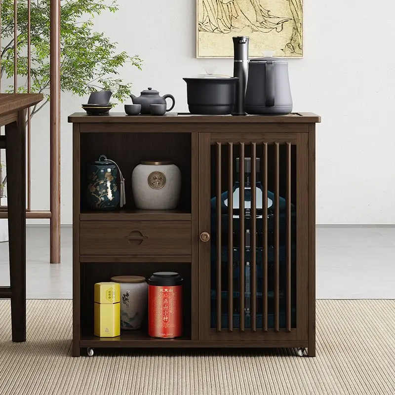Sand household tea cabinet hair side cabinet kettle integrated small mobile small tea table simple