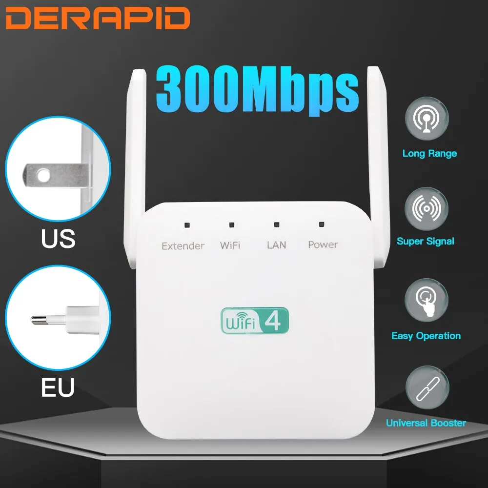 300Mbps WIFI Repeater Remote Wi-Fi Amplifier 802.11N WiFi Signal Booster Network Amplifier For Home/Office Wireless Repeater