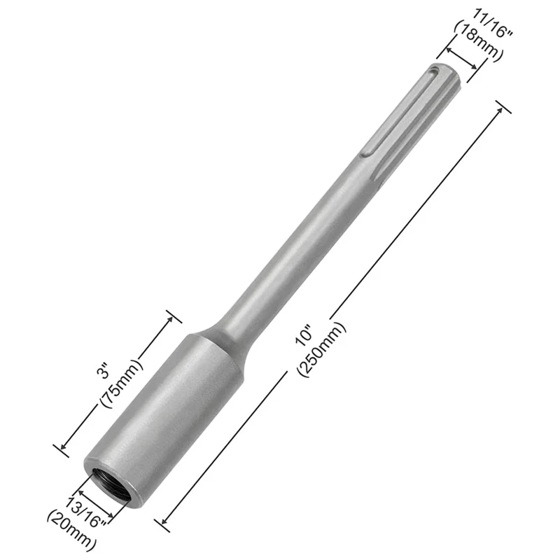 SDS-Max 18Mm Diameter Shank Ground Rod Driver For 5/8 Inch And 3/4 Inch Ground Rods, Work With SDS Max Rotary Hammers