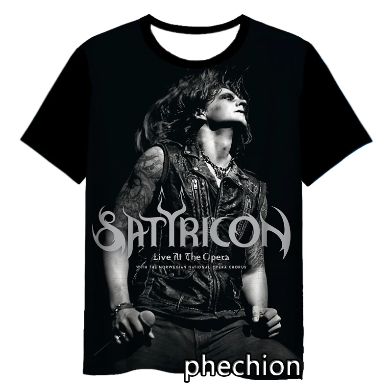 phechion New Fashion Men/Women SATYRICON BAND 3D Print Short Sleeve T-Shirt Casual Hip Hop Summer T Shirt Tops S238