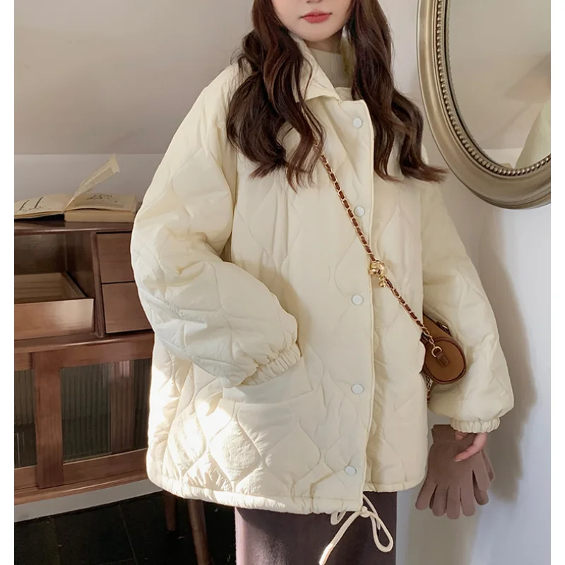 

Beige Short Down Jacket Women Solid Black Jacket Fashion Y2K American Feather Duck Down Female Puffer 2023 Winter NEW Outwear