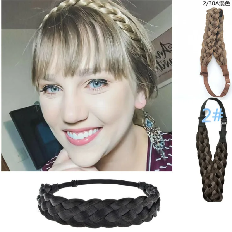 

40Pcs/Lot Hand Knitting Five-Strand Wig Braid Hair Band Multi Vintage Twist Bohemian Headhand Styling Accessories HA1957