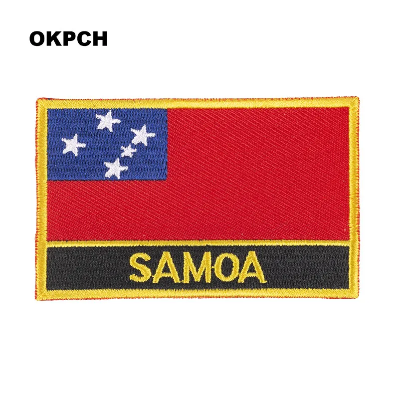 Samoa Flag Embroidery Patches Iron on Saw on Transfer patches Sewing Applications for Clothes in Home&Garden