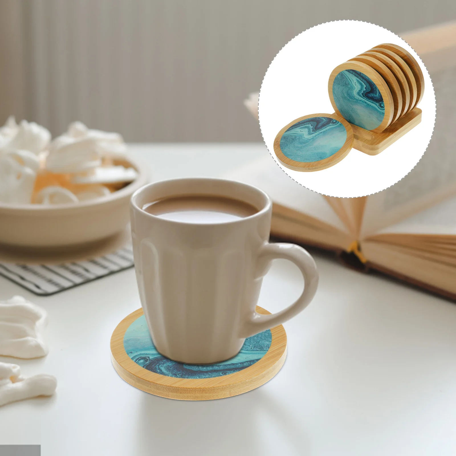 

1Set Wooden Coasters Insulated Heat-Resistant for Drinks Unique Coasters for Home Office Desk Use Wooden Coaster