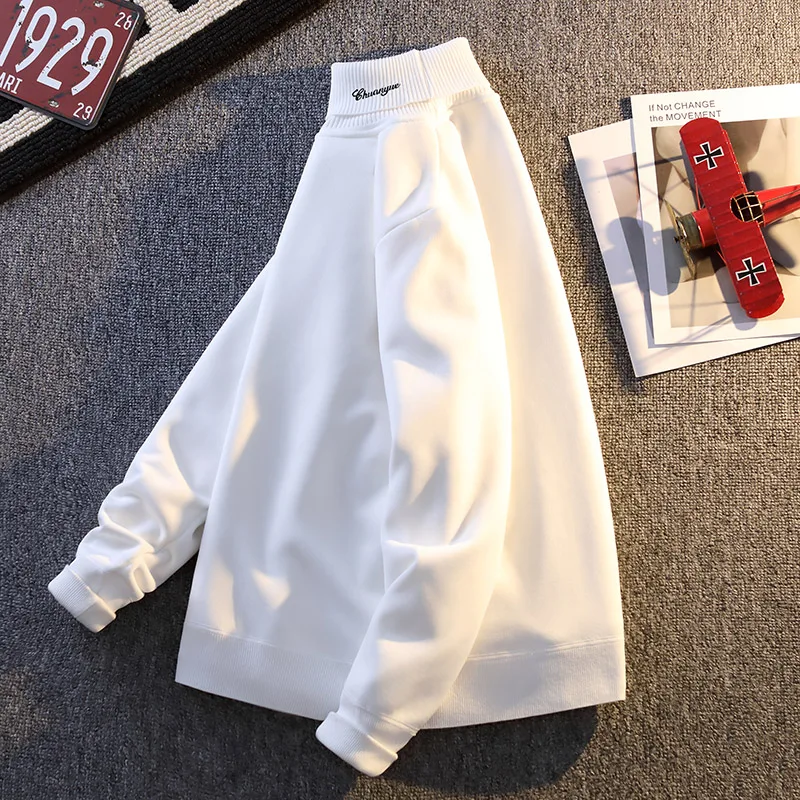 Men's Streetwear Casual Knit Sweater Pullover Men Clothing Spring Autumn Fashion Hombre Male Streetwear Sweat-shirt Solid Color